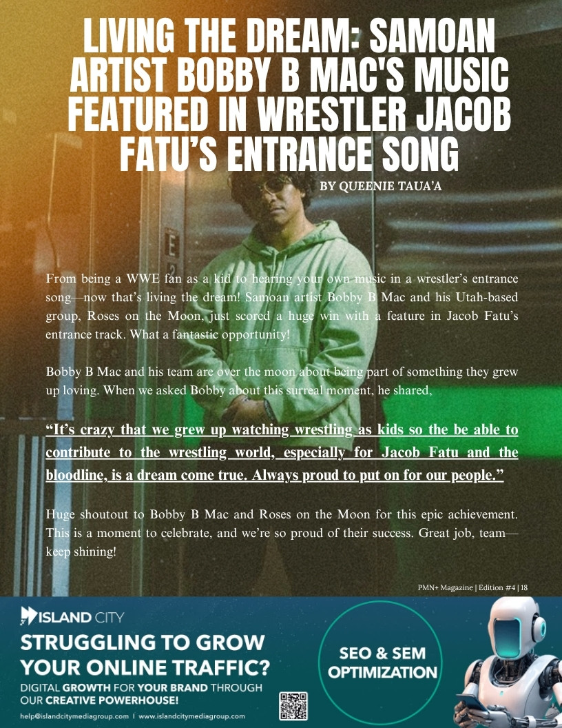 Bobby B Mac of Roses on the Moon, featured in Jacob Fatu’s WWE entrance song