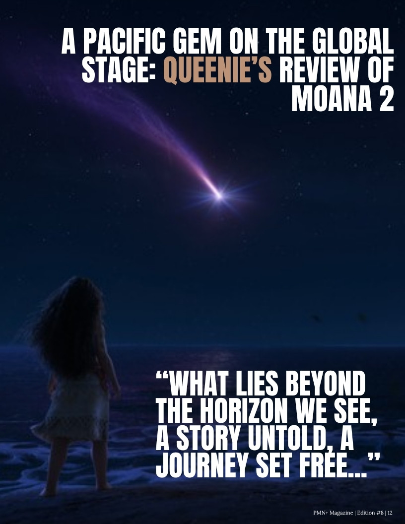 Moana looking out to the horizon, from the PMN+ review of Moana 2