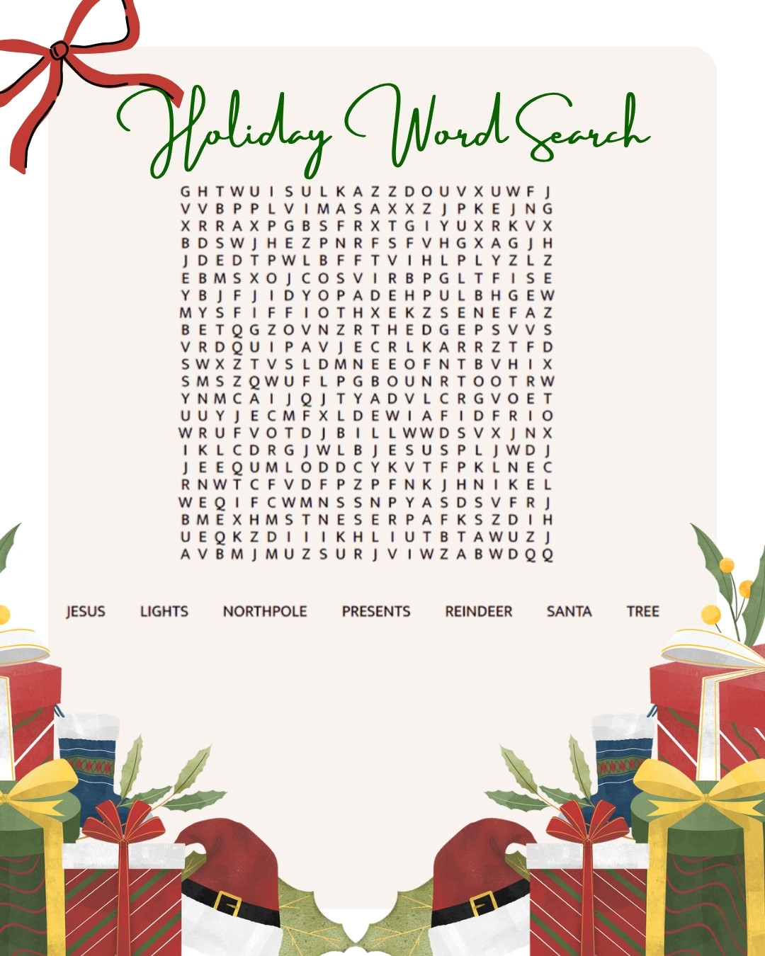 PMN+ holiday word search puzzle grid