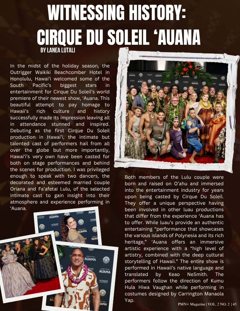 The cast of Cirque du Soleil ‘Auana at the world premiere in Waikiki