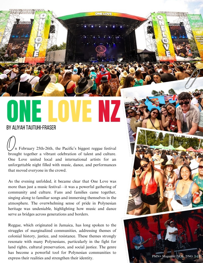 The main stage and crowd at One Love NZ, Aotearoa’s biggest reggae festival