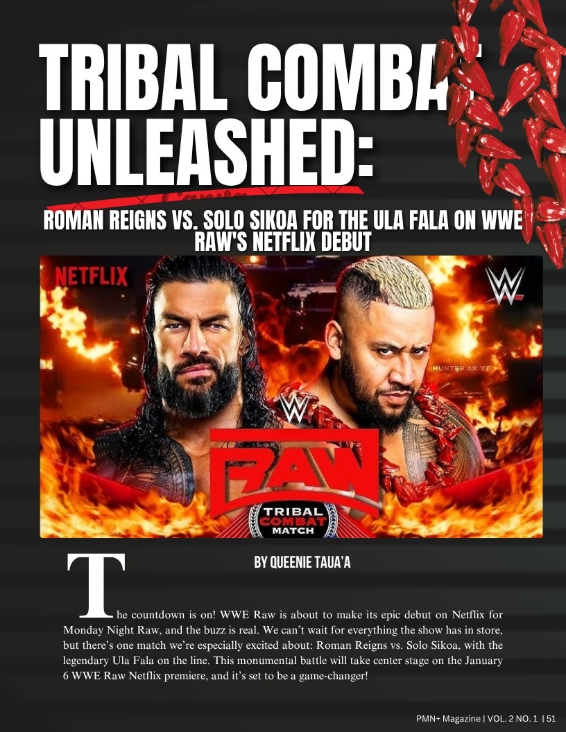 Roman Reigns and Solo Sikoa ahead of their Tribal Combat match on WWE Raw’s Netflix debut
