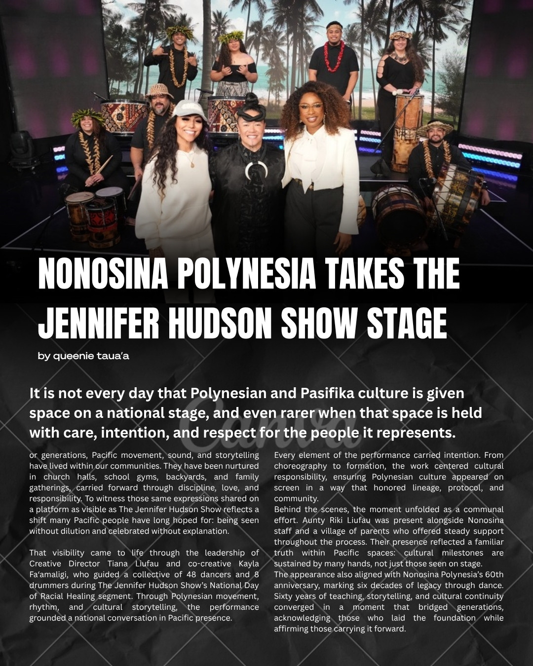 Nonosina Polynesia performing on The Jennifer Hudson Show