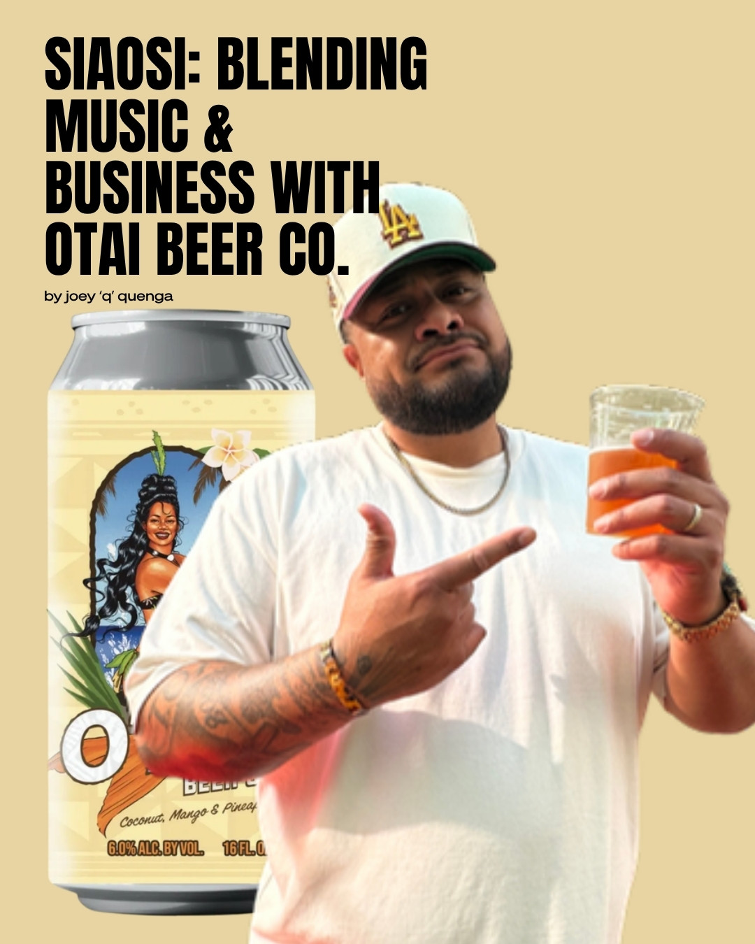 Siaosi with a can of Otai Beer Co., PMN+ January 2026 feature