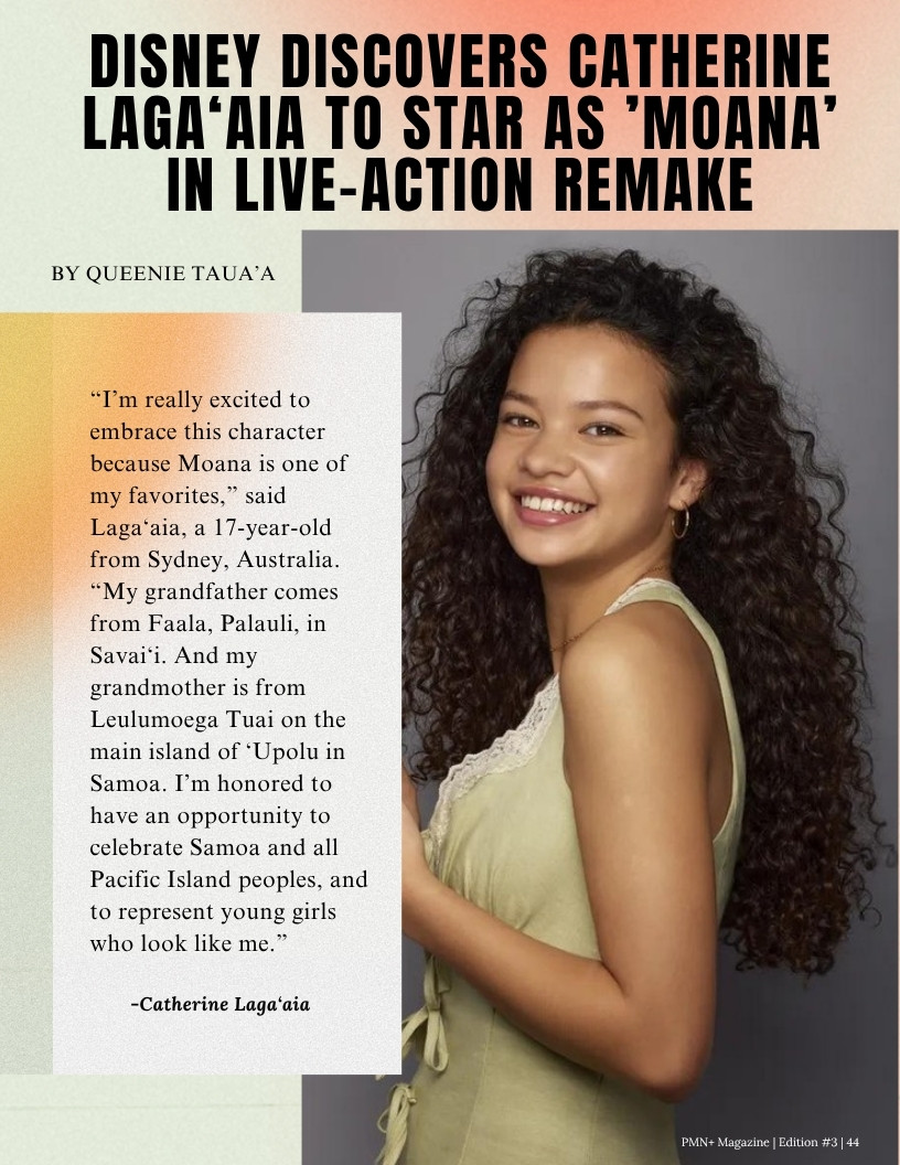 Catherine Laga'aia, cast as Moana in Disney's live-action remake