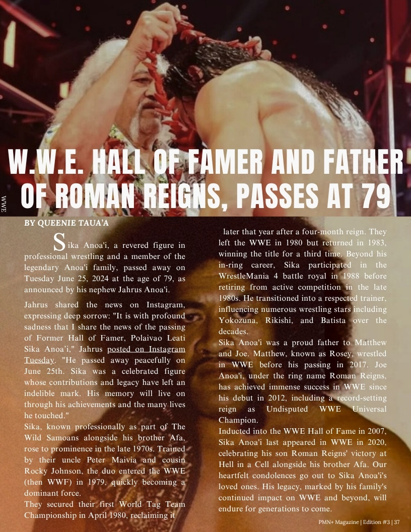 Sika Anoa'i of The Wild Samoans, WWE Hall of Famer
