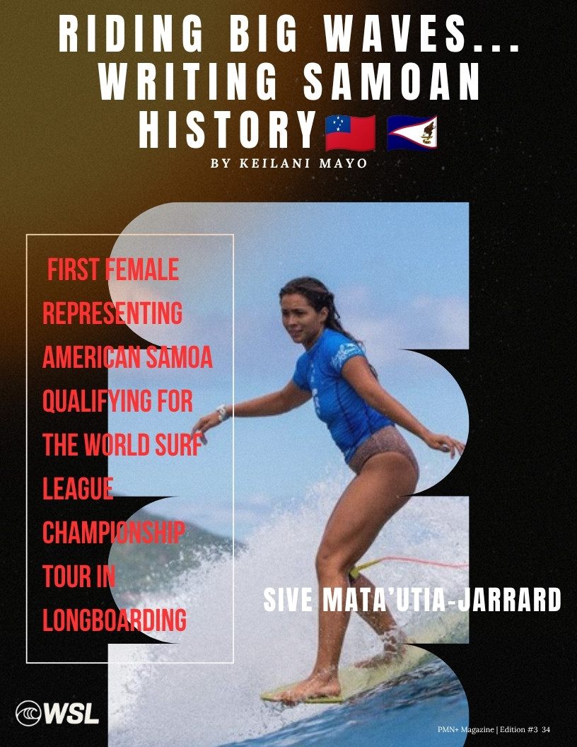 Sive Mata'utia-Jarrard surfing a longboard