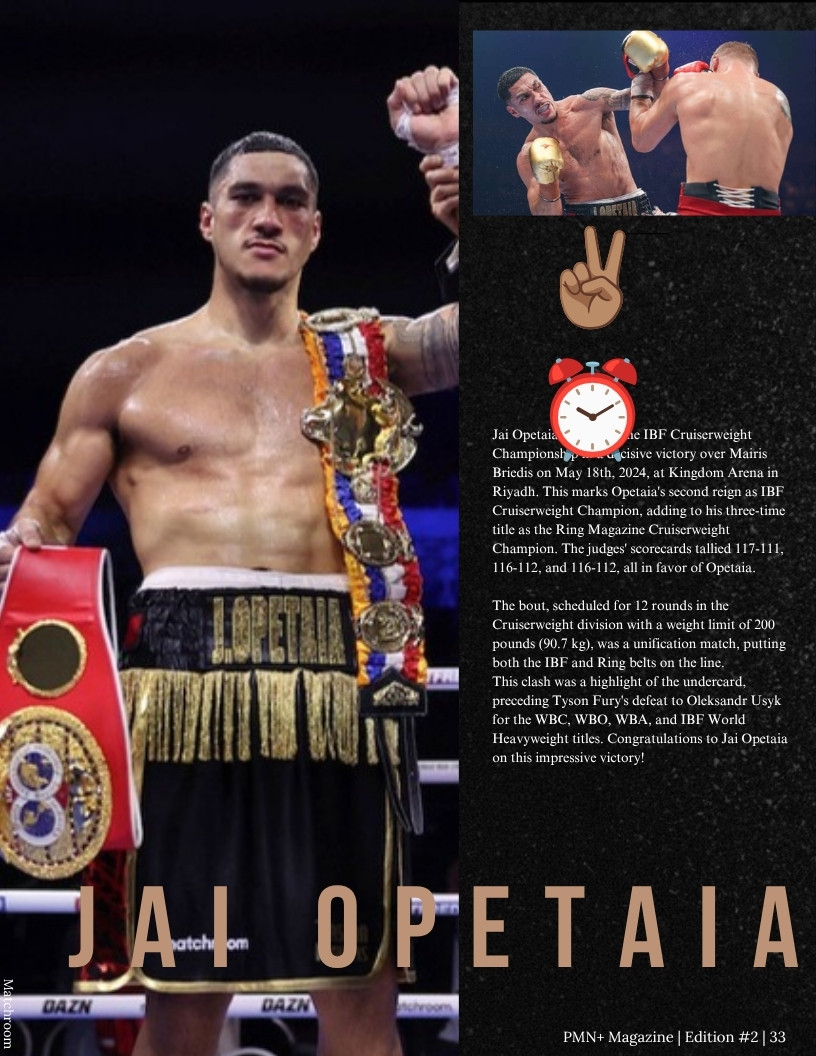 Jai Opetaia after reclaiming the IBF Cruiserweight title in Riyadh