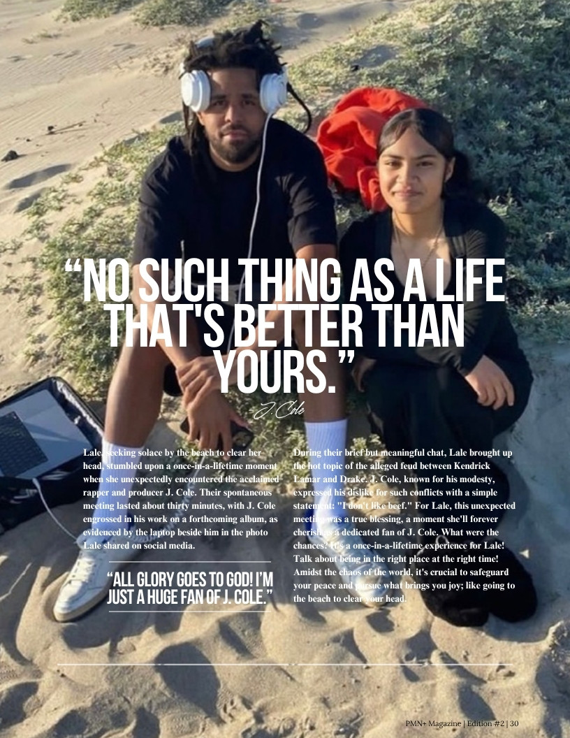 A chance beach meeting with rapper J. Cole