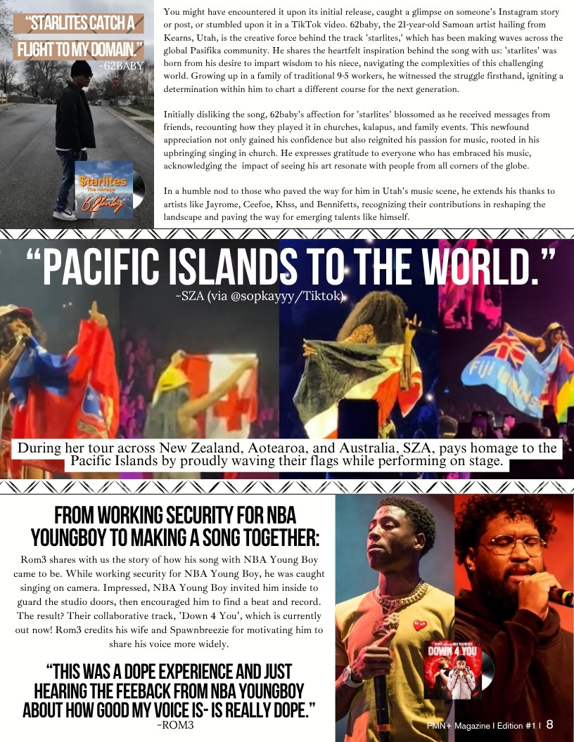 PMN+ May 2024 feature on 62baby, SZA and Rom3
