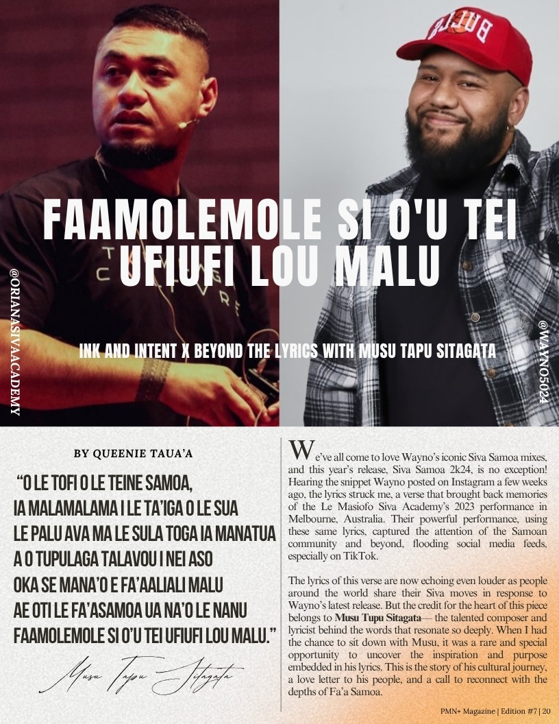 Musu Tapu Sitagata and Wayno, whose Siva Samoa 2k24 carries Musu's verse