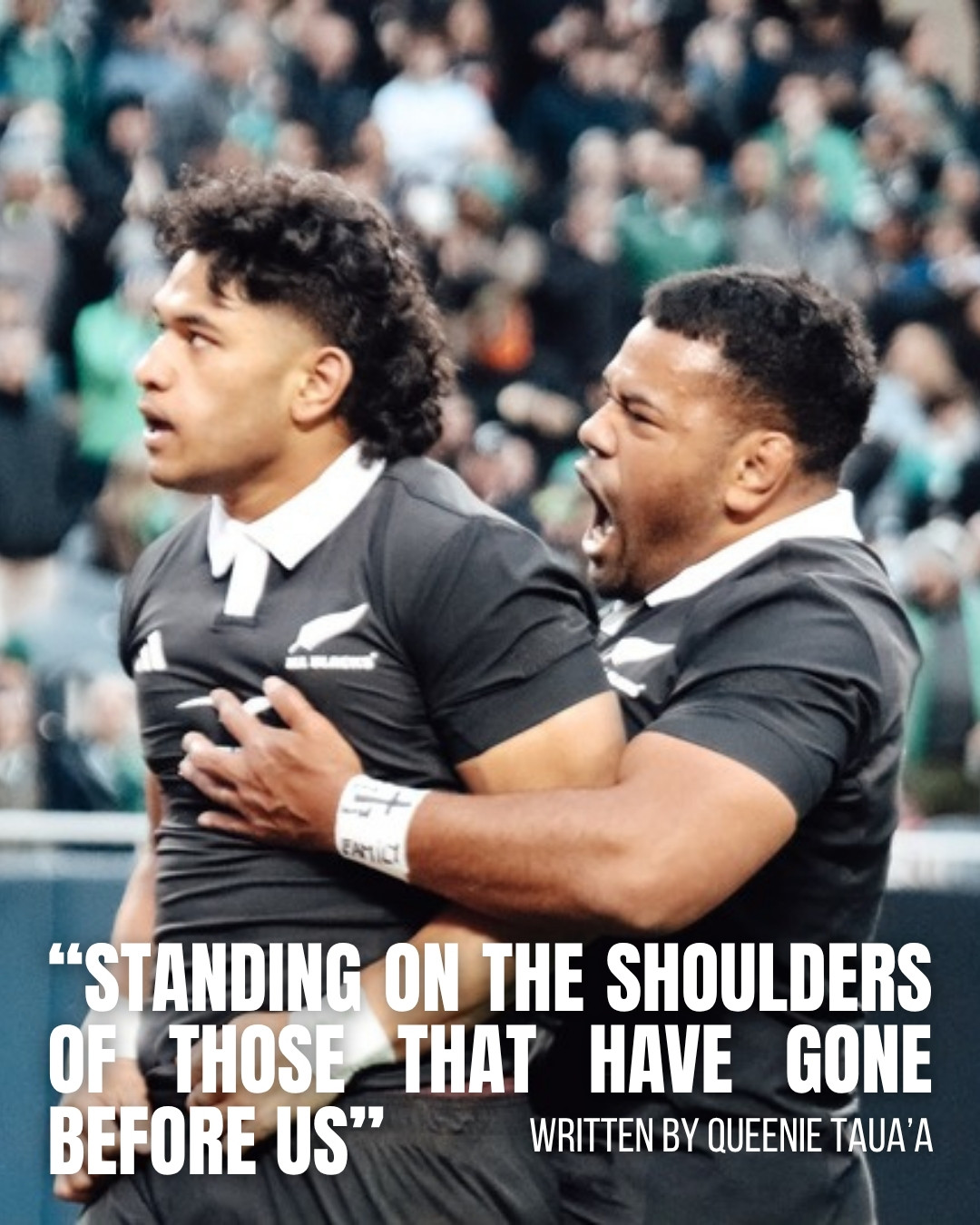 All Blacks players celebrate at Soldier Field in Chicago
