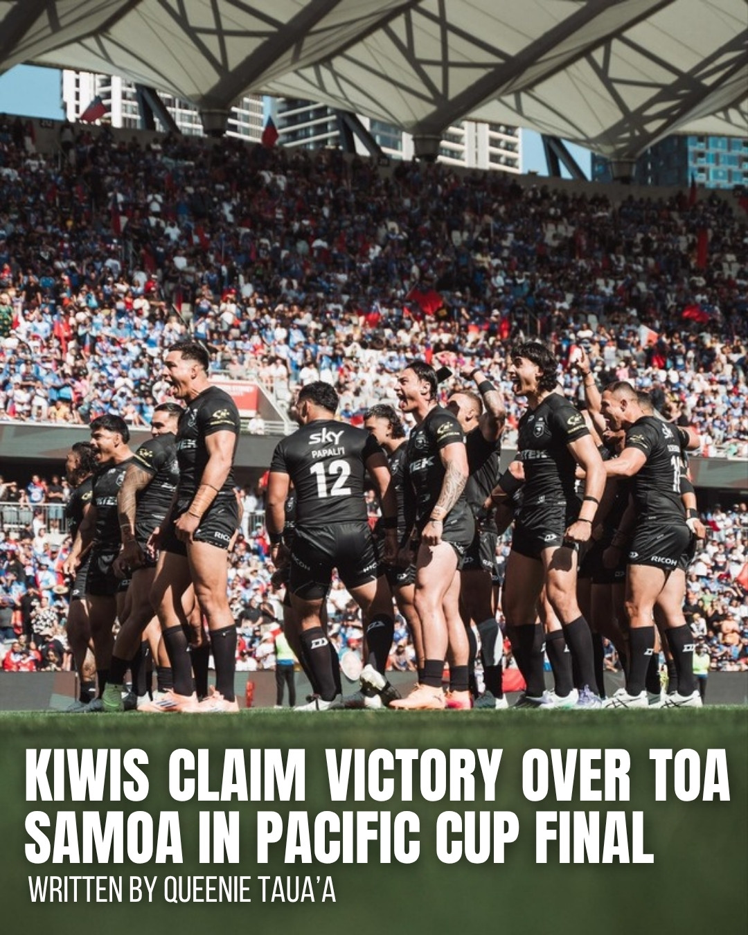 The New Zealand Kiwis before the 2025 Pacific Cup final against Toa Samoa