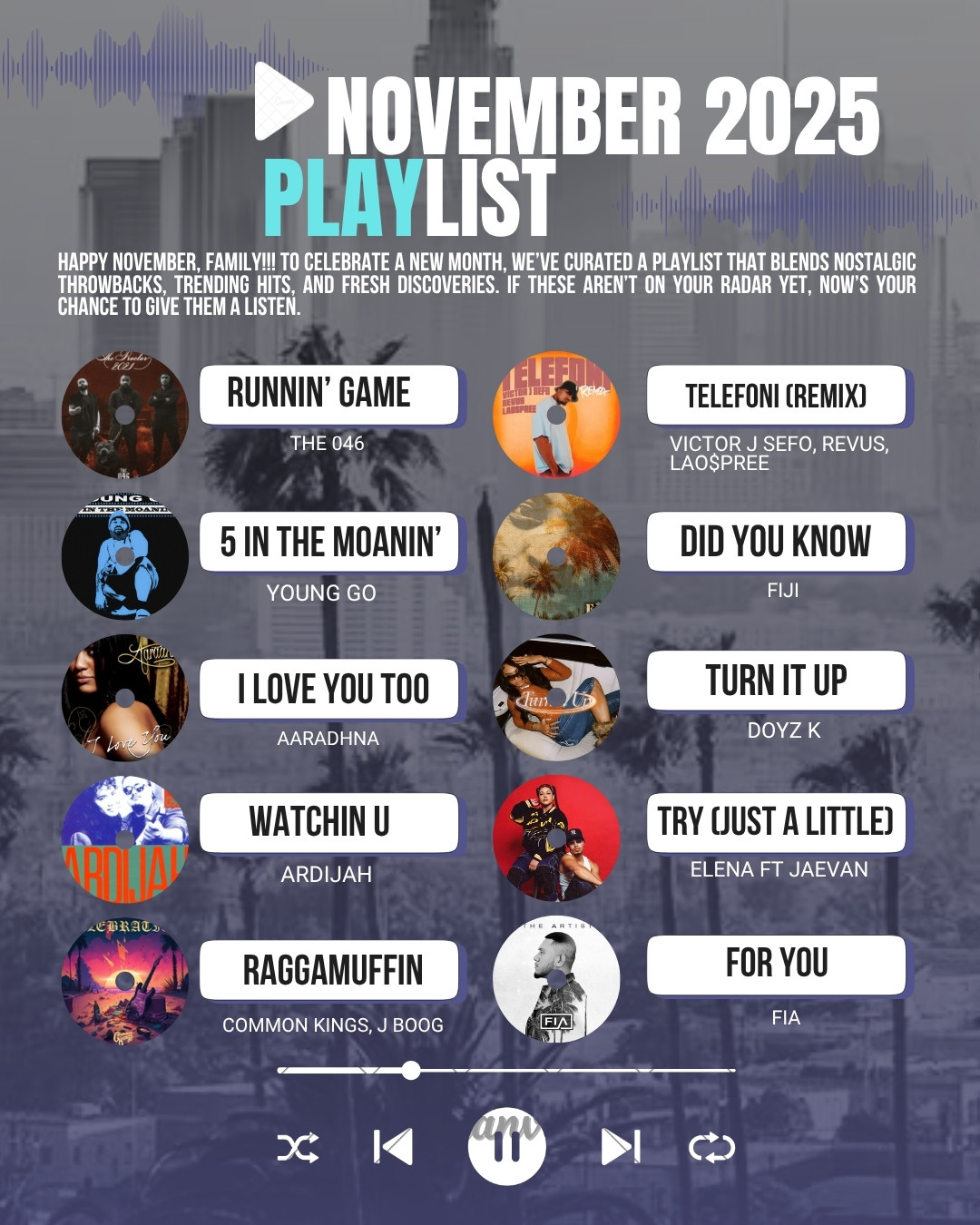 The PMN+ November 2025 playlist
