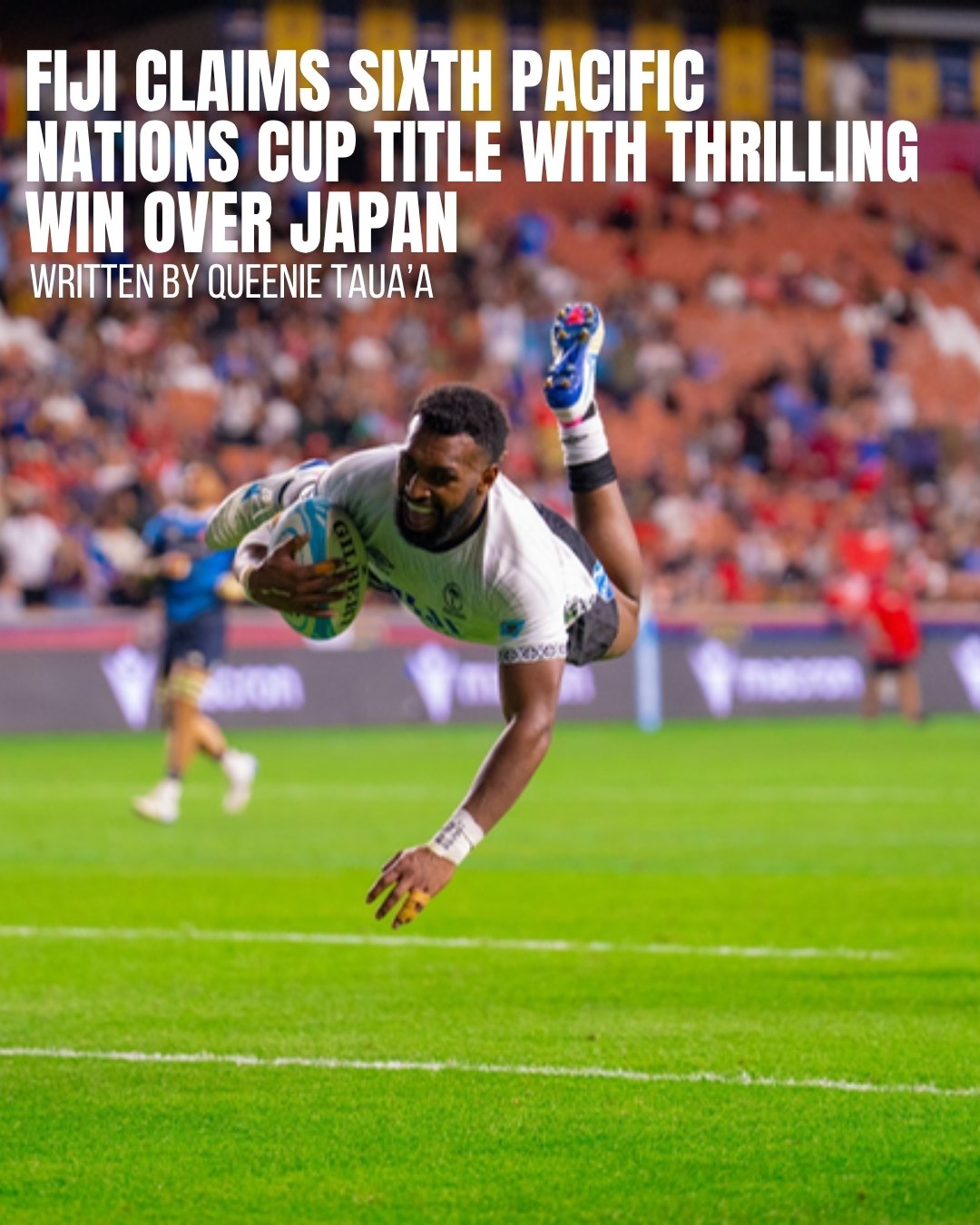 Fiji's Flying Fijians celebrate winning the 2025 Pacific Nations Cup