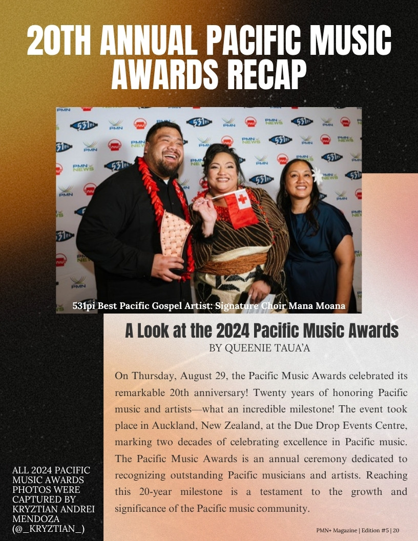 The 20th Annual Pacific Music Awards at the Due Drop Events Centre in Auckland