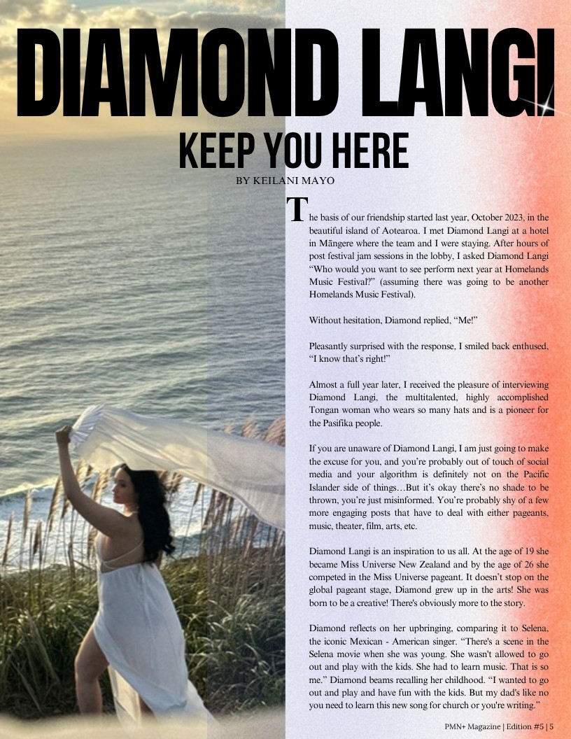 Diamond Langi, PMN+ September 2024 cover feature