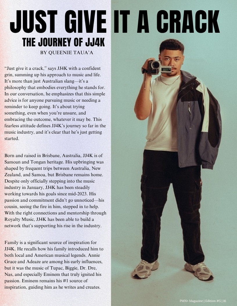 JJ4K, the Brisbane rapper of Samoan and Tongan heritage