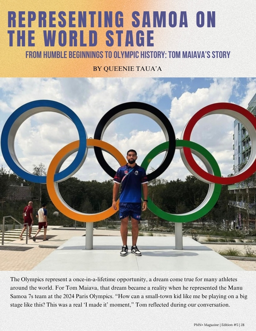 Tom Maiava, who represented Samoa with the Manu Samoa 7s at the 2024 Paris Olympics